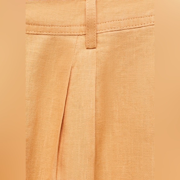 Mango Wide Leg Orange Pants for Women - Picture 7 of 11